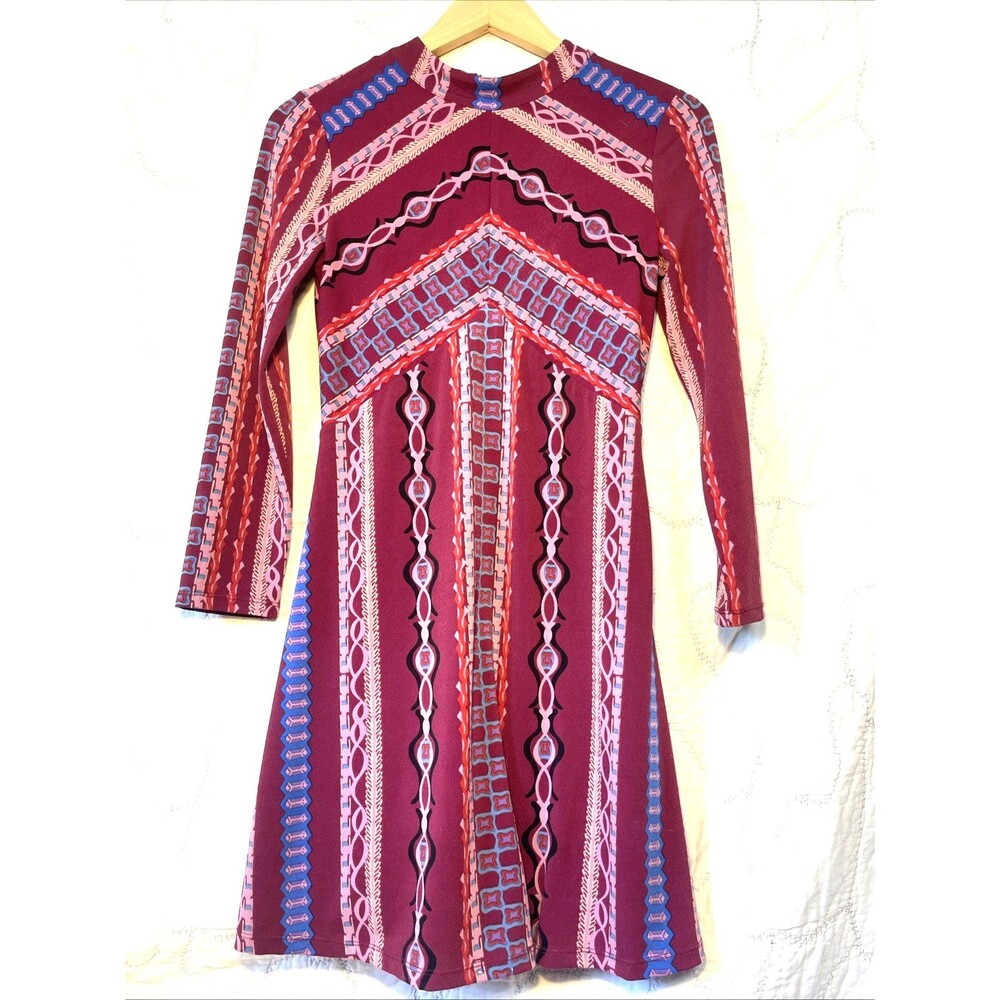 Free People NWOT Back Zip Purple Blue Dress Women’s SM